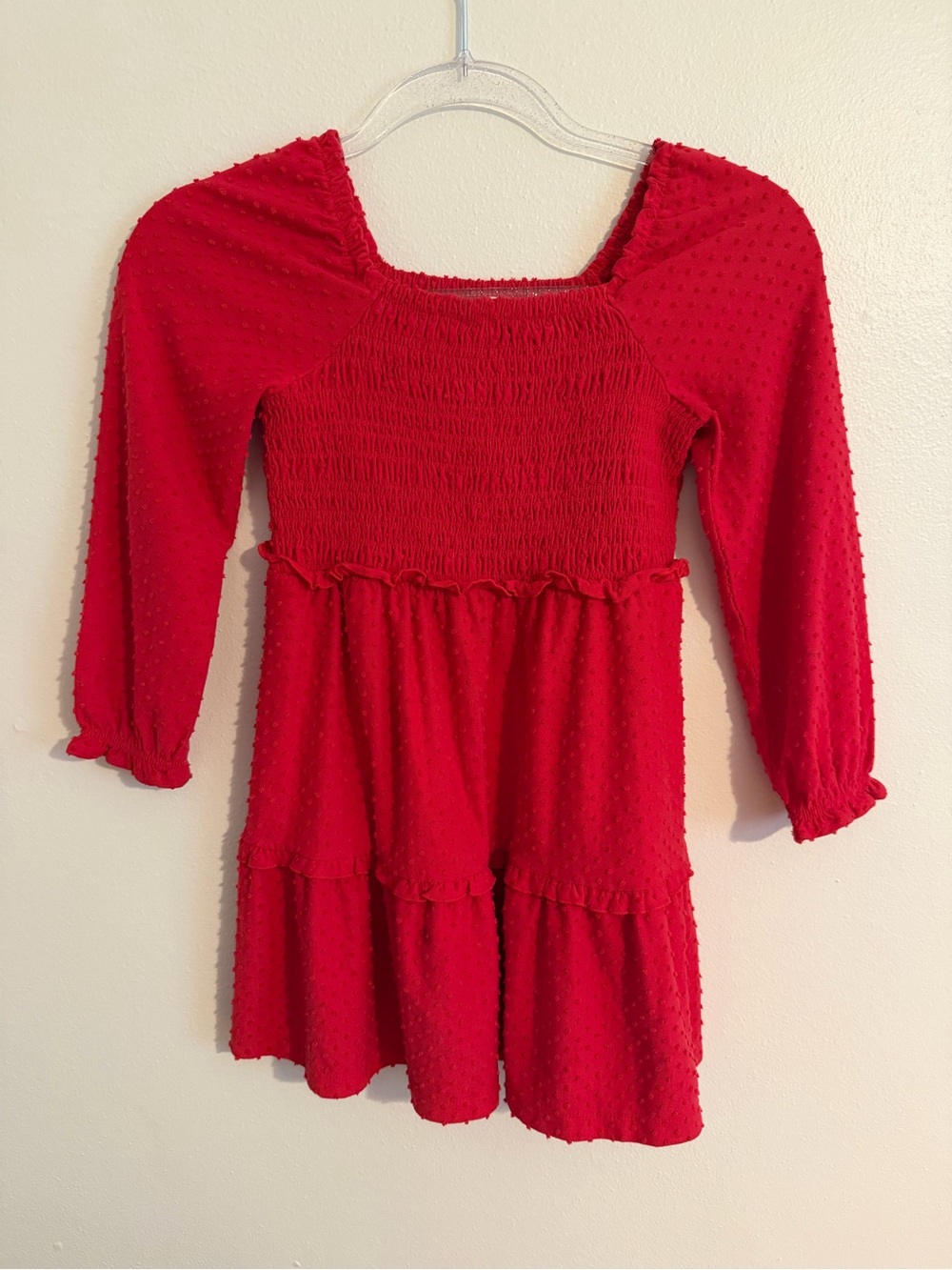 Girls (size 7) - Crewcuts (J Crew) - Bright Red Smocked Dress